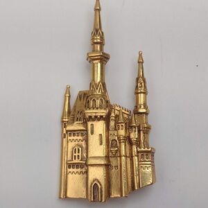 Vintage brooch gold tonPrincess CastleMedieval Castle